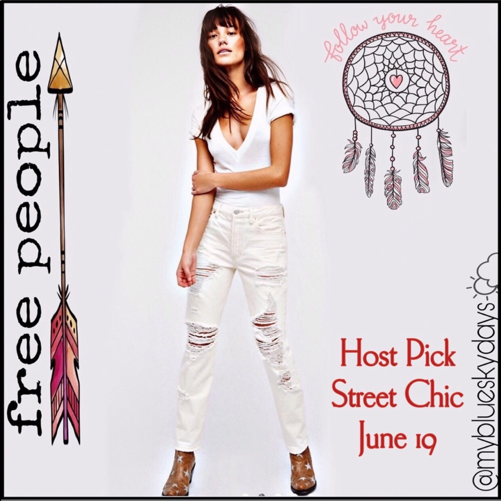 🍃free people🍃 destroyed boyfriend jeans